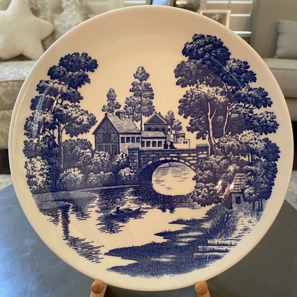 Nasco Other - Vintage Nasco hand-painted ceramic plate, “Lakeview”, Japan, 9.25” diameter